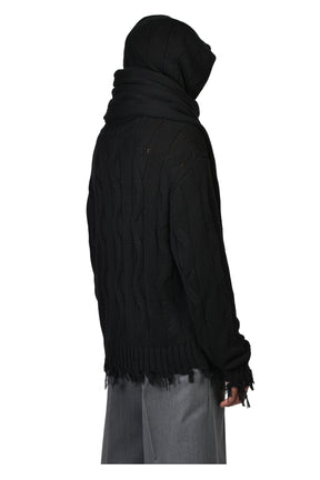 HOODED SCARF / BLK
