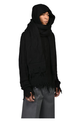 HOODED SCARF / BLK