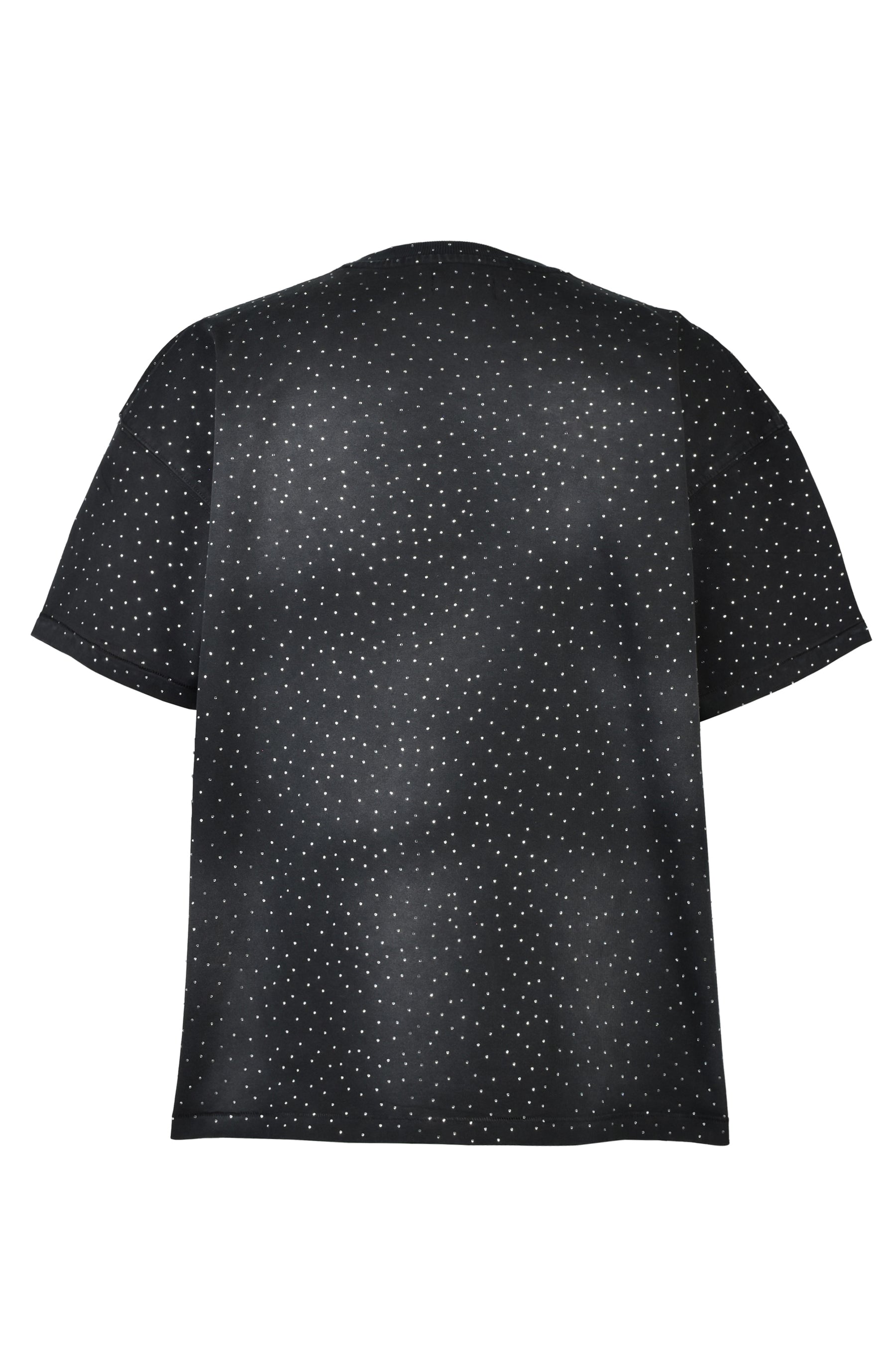 BREATH SCRIPT LOGO FADE RHINESTONE TEE / BLK