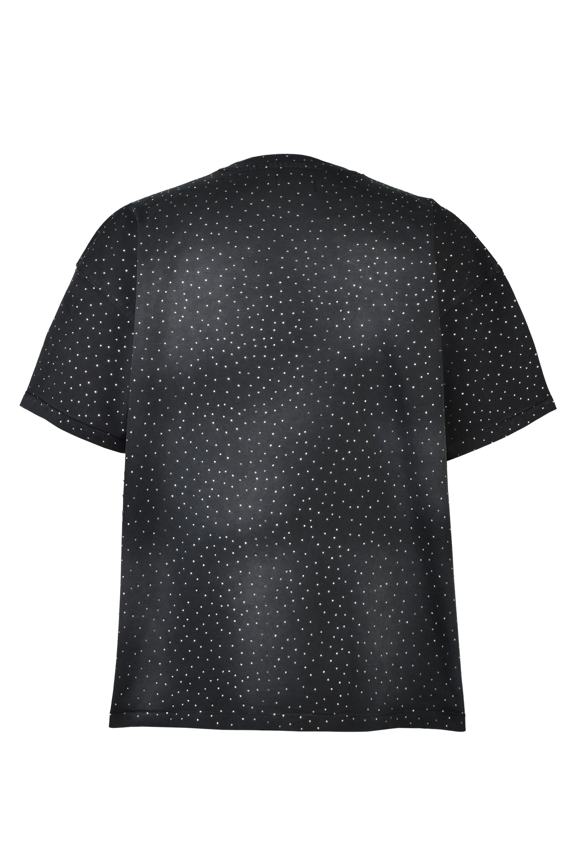 SCRIPT LOGO FADE RHINESTONE TEE / BLK