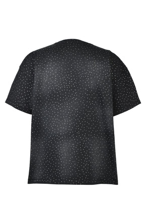 BREATH SCRIPT LOGO FADE RHINESTONE TEE / BLK