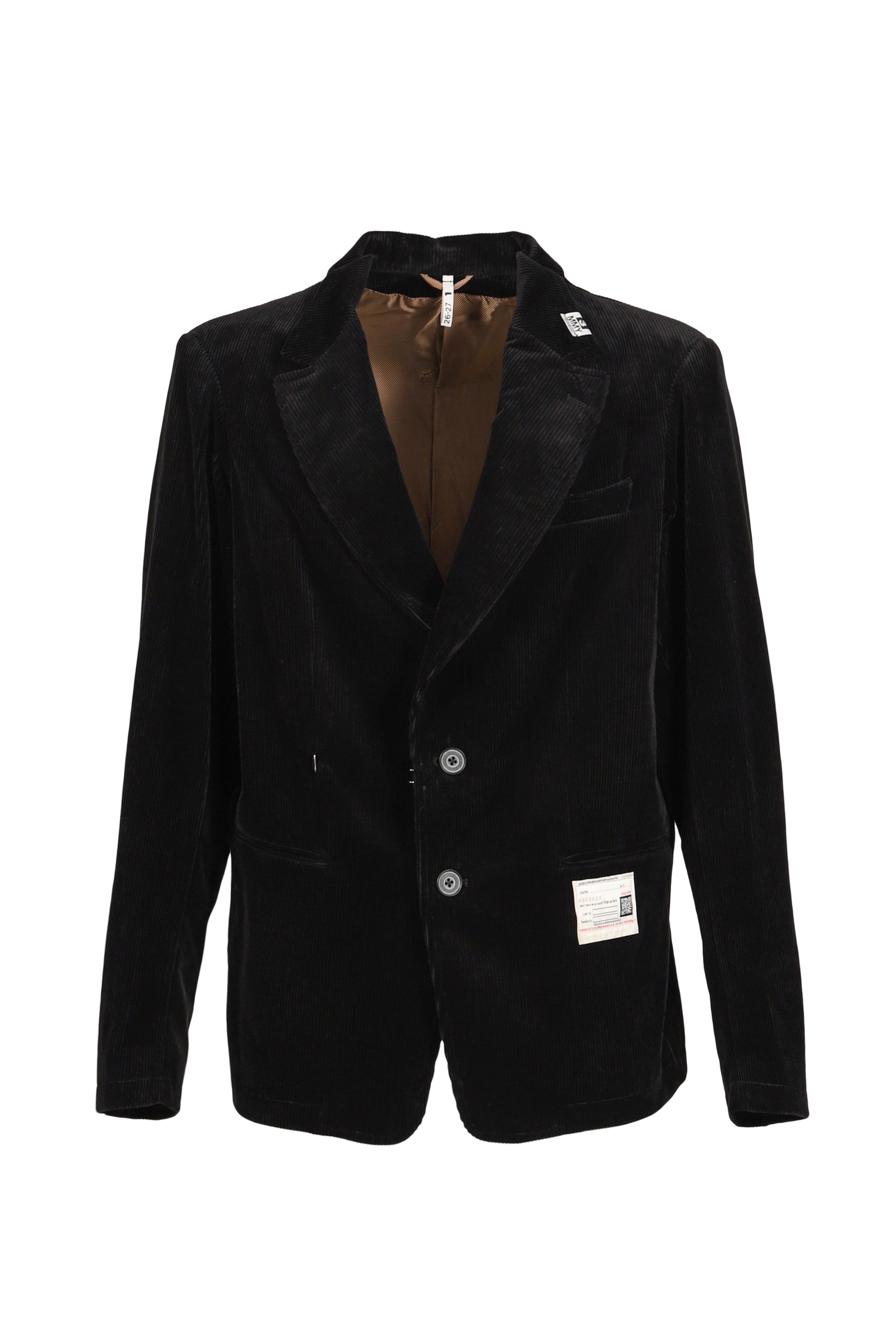 SWITCH FRONT CORDUROY BLAZER / BLK