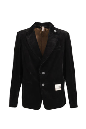 SWITCH FRONT CORDUROY BLAZER / BLK