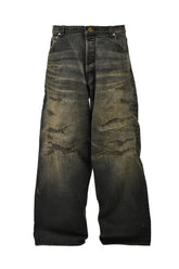 SUPER BAGGY REPAIRED JEANS / BLK