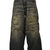 SUPER BAGGY REPAIRED JEANS / BLK