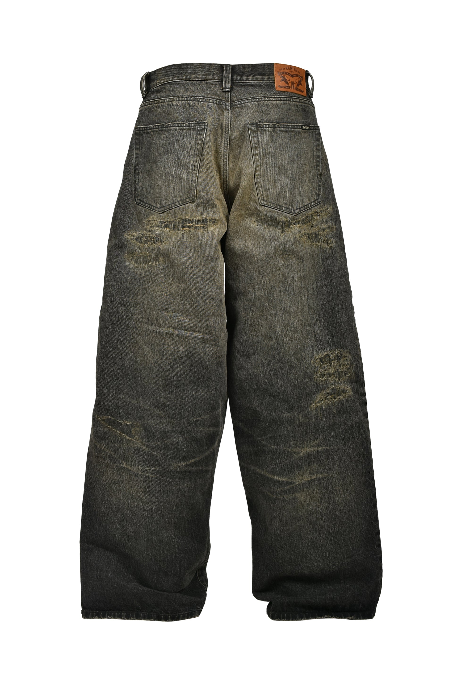 SUPER BAGGY REPAIRED JEANS / BLK