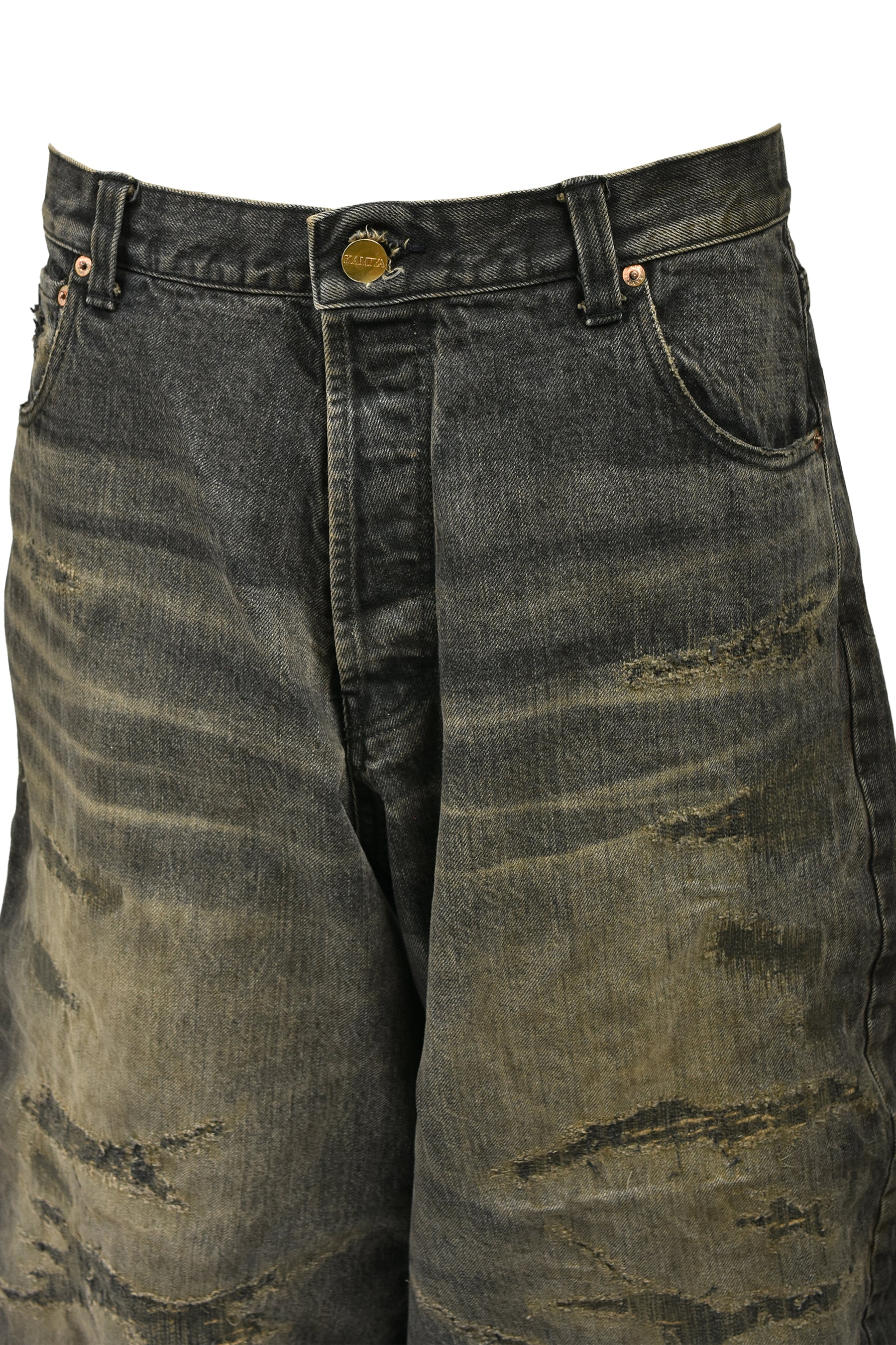 SUPER BAGGY REPAIRED JEANS / BLK