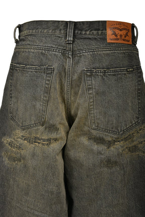 SUPER BAGGY REPAIRED JEANS / BLK