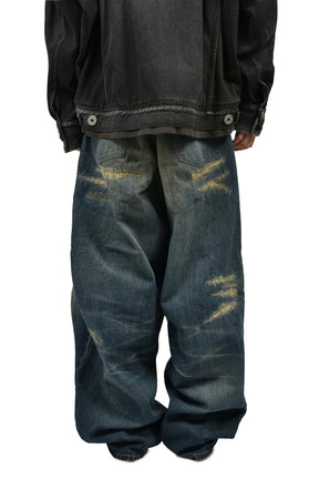 SUPER BAGGY REPAIRED JEANS / IND