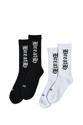 OLD ENGLISH LOGO SOCKS 2PACK / BLK&amp;WHT 