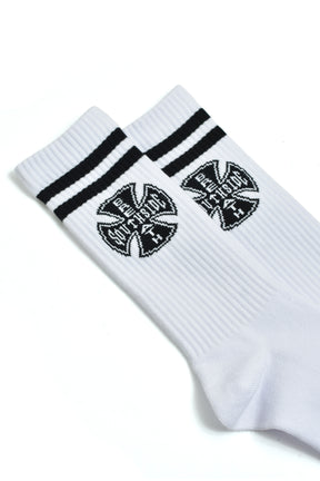 SOUTH SIDE CROSS LOGO SOCKS 2PACK / BLK&WHT