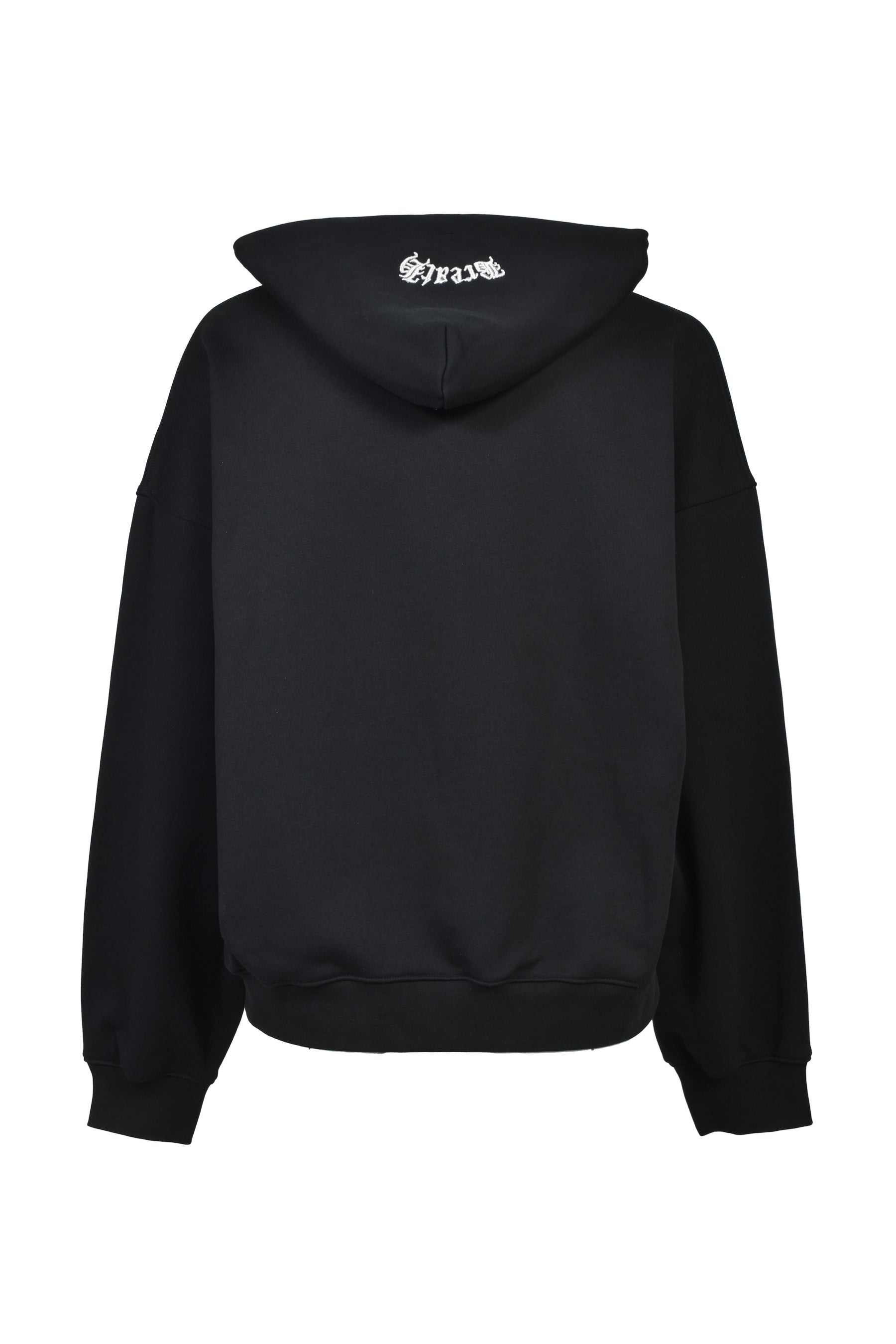 BREATH OLD ENGLISH LOGO RHINESTONE HOODIE / BLK
