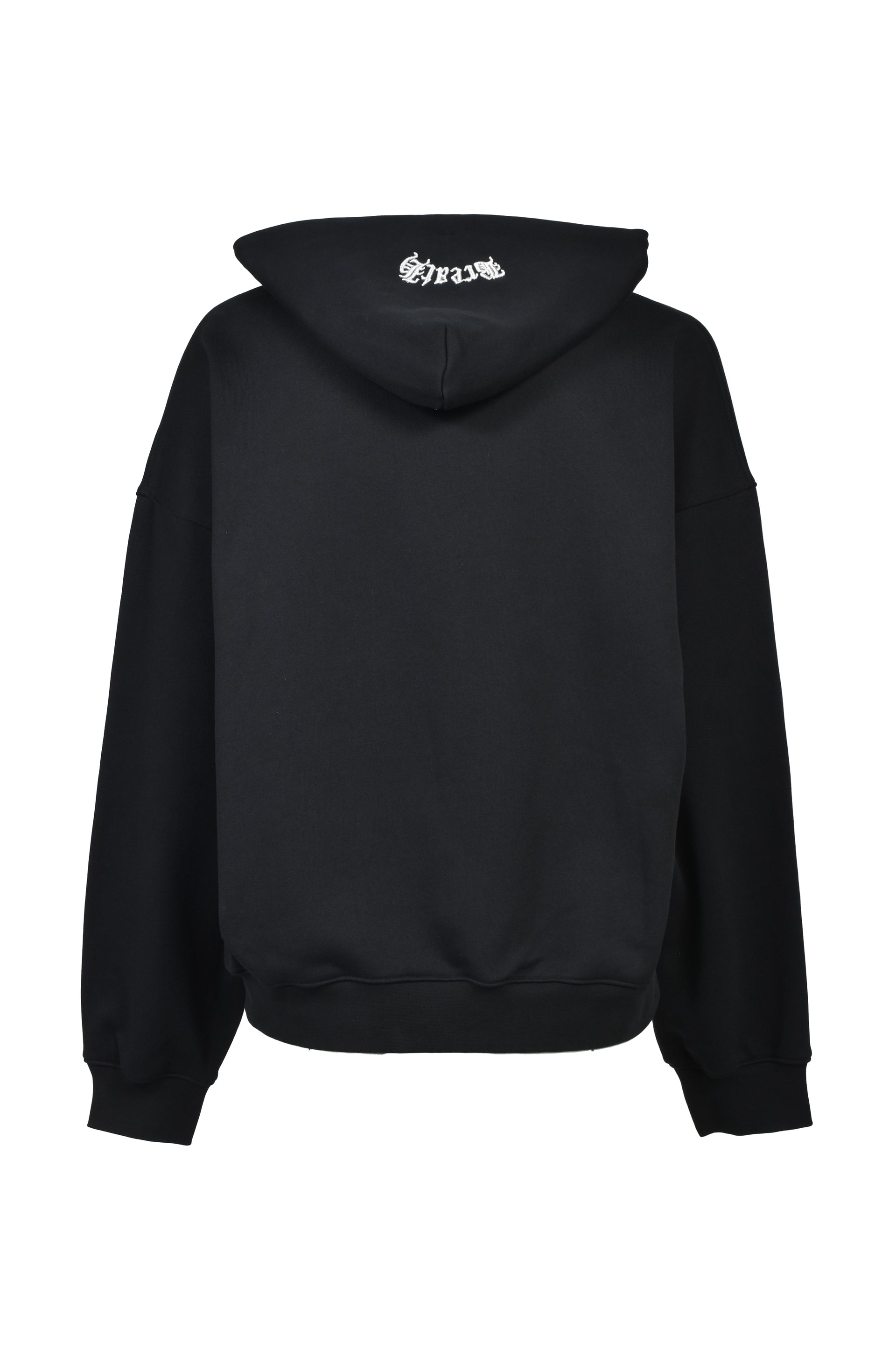 OLD ENGLISH LOGO RHINESTONE HOODIE / BLK