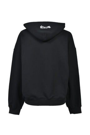 BREATH OLD ENGLISH LOGO RHINESTONE HOODIE / BLK