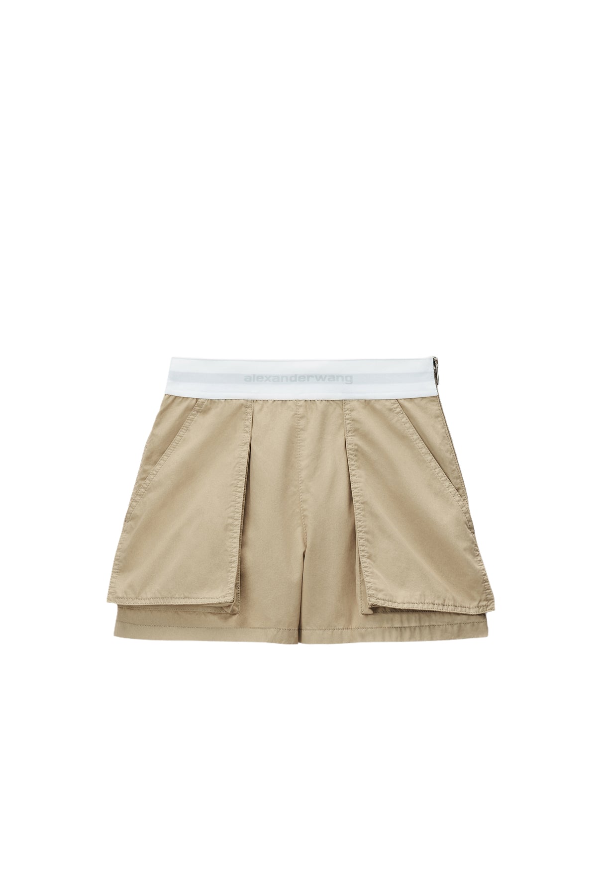 HIGH WAISTED CARGO RAVE SHORT WITH LOGO ELASTIC / FEATHER