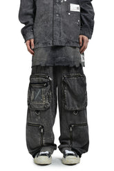 WAIST LAYERD FLIGHT PANTS / BLK 