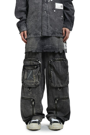 WAIST LAYERD FLIGHT PANTS / BLK 