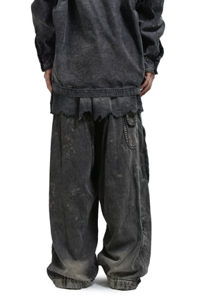 WAIST LAYERD FLIGHT PANTS / BLK 