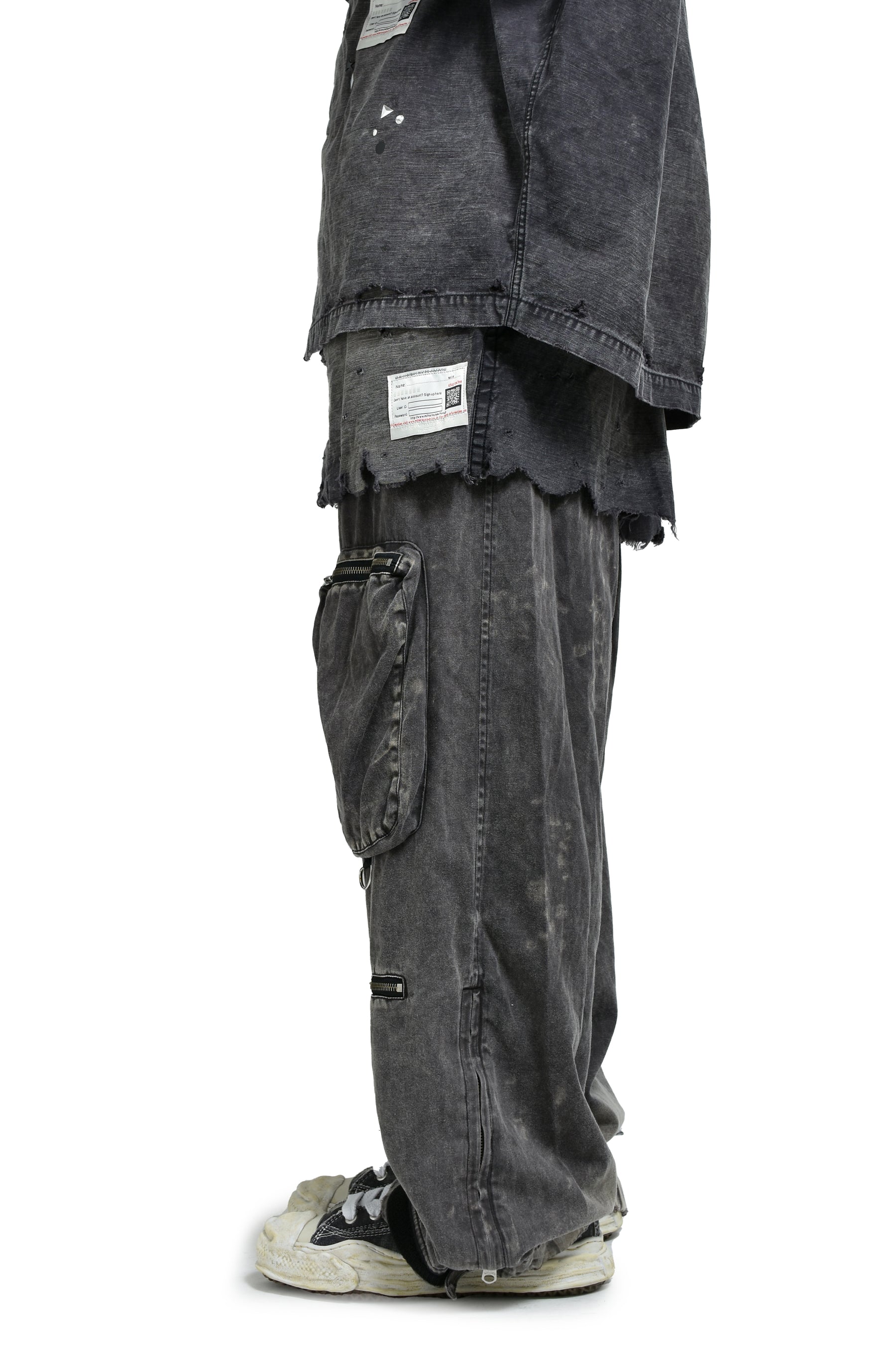 WAIST LAYERD FLIGHT PANTS / BLK 