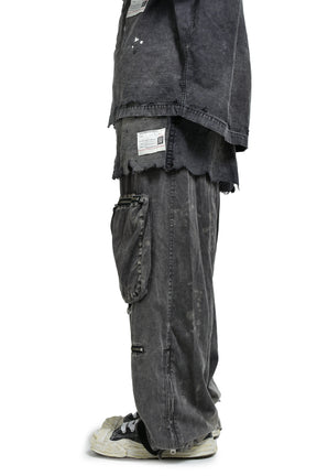 WAIST LAYERD FLIGHT PANTS / BLK 