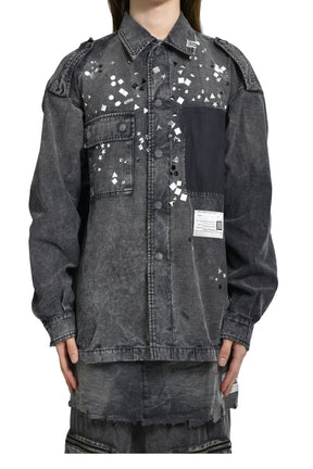 EMBELLISHED MILITARY SHIRTS / BLK