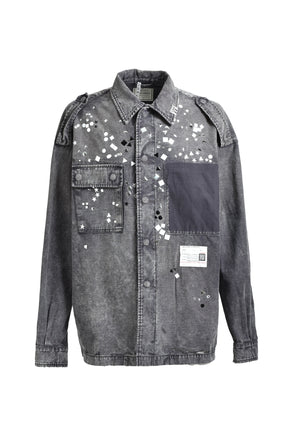 EMBELLISHED MILITARY SHIRTS / BLK