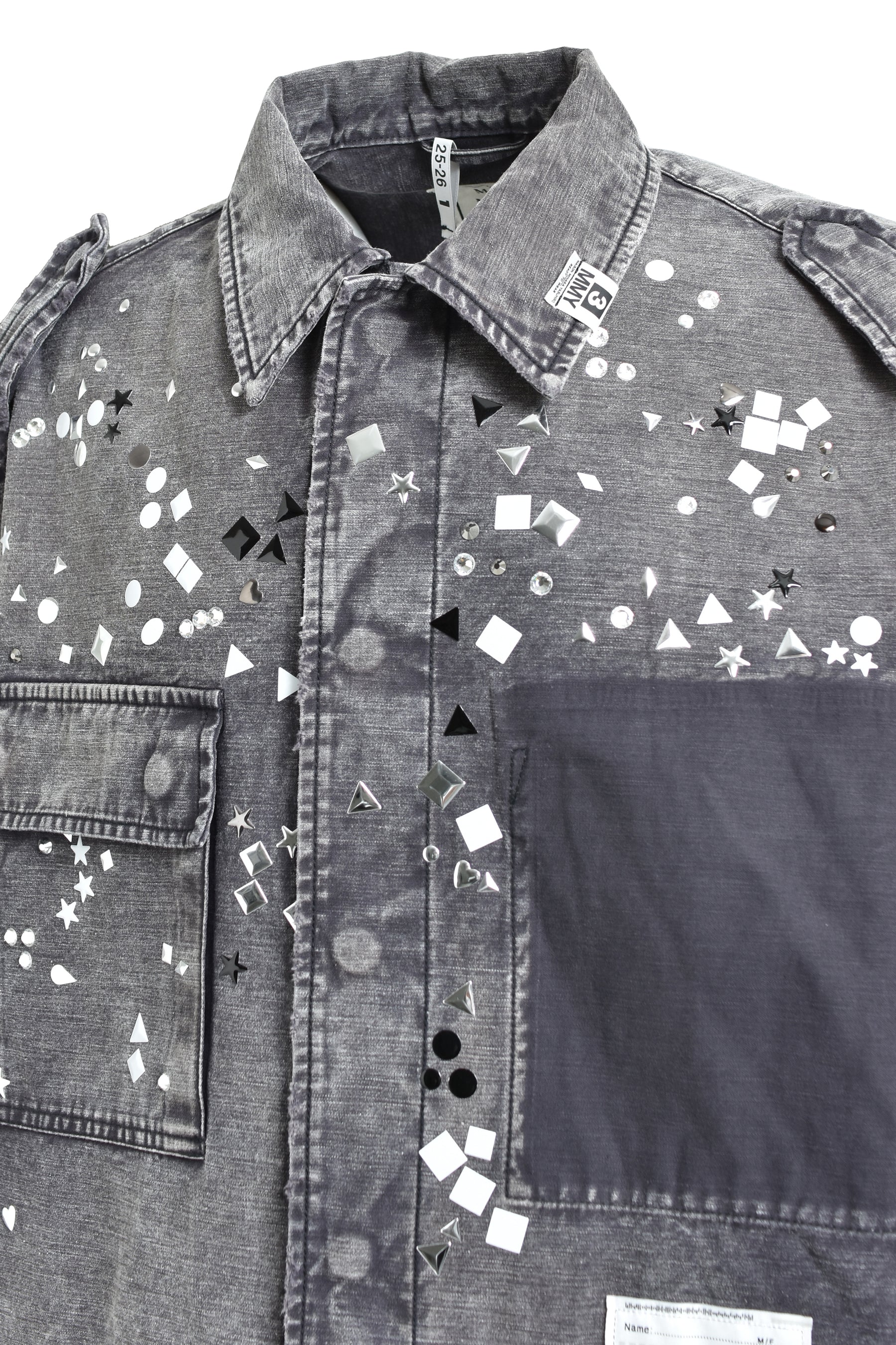 EMBELLISHED MILITARY SHIRTS / BLK