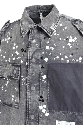 EMBELLISHED MILITARY SHIRTS / BLK