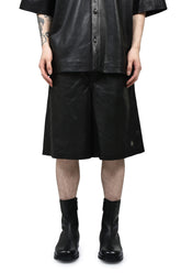 LEATHER MA OVERSIZED SHORT / BLK