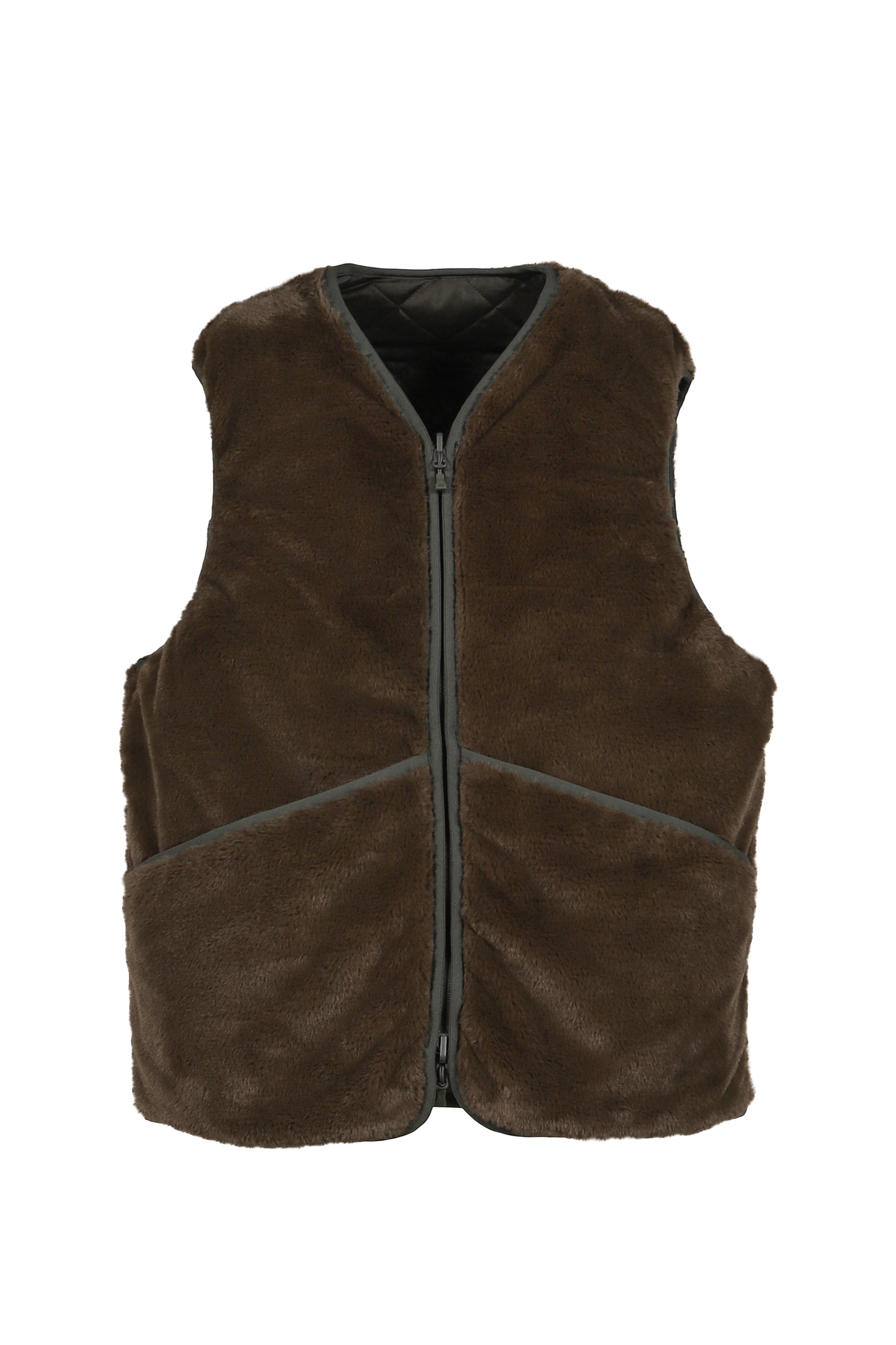 TECH REVERSIBLE BRITISH HUNTER FUR VEST / D.GRN