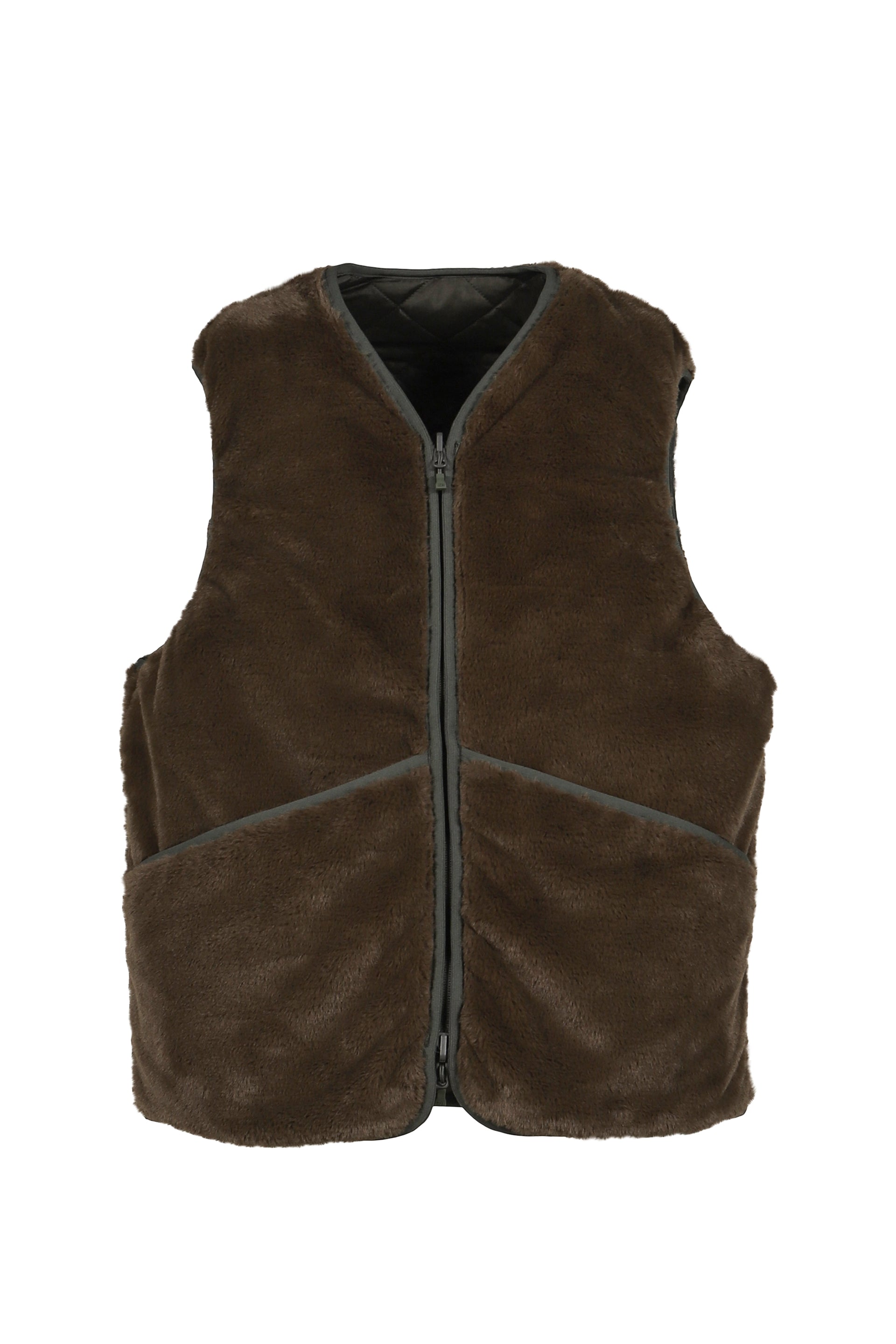 TECH REVERSIBLE BRITISH HUNTER FUR VEST / D.GRN