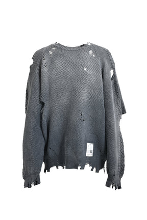 SUN FADED KNIT PULLOVER / BLK