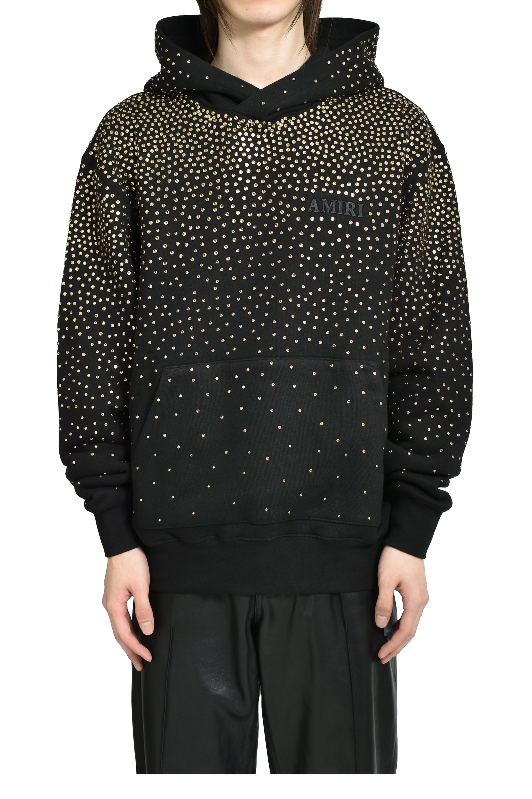 CRYSTAL AMIRI HOODIE / BLK
