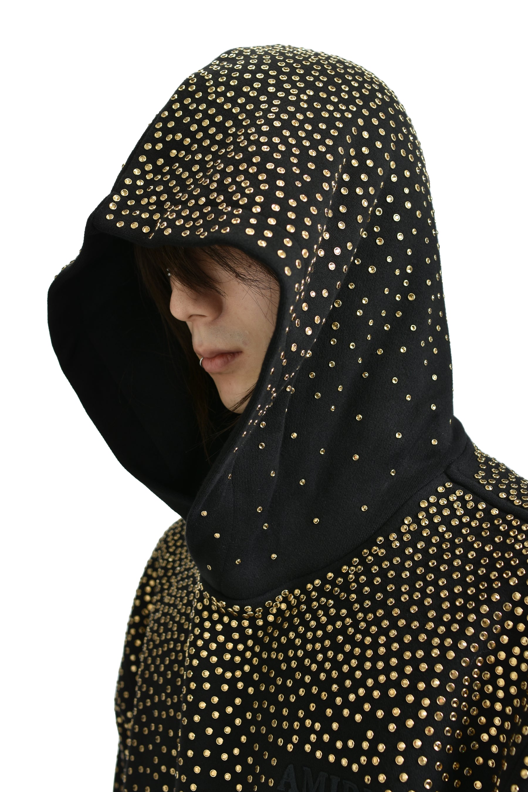 CRYSTAL AMIRI HOODIE / BLK