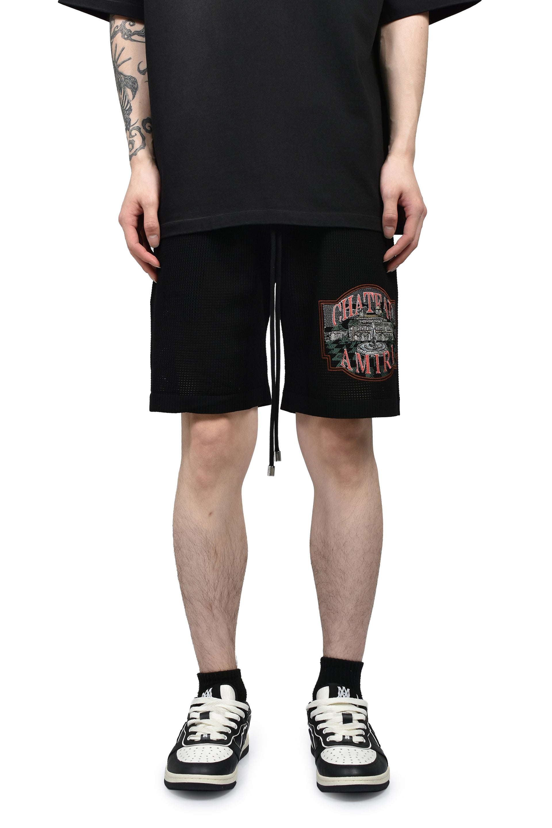 CHATEAU AMIRI CROCHET SHORT / BLK