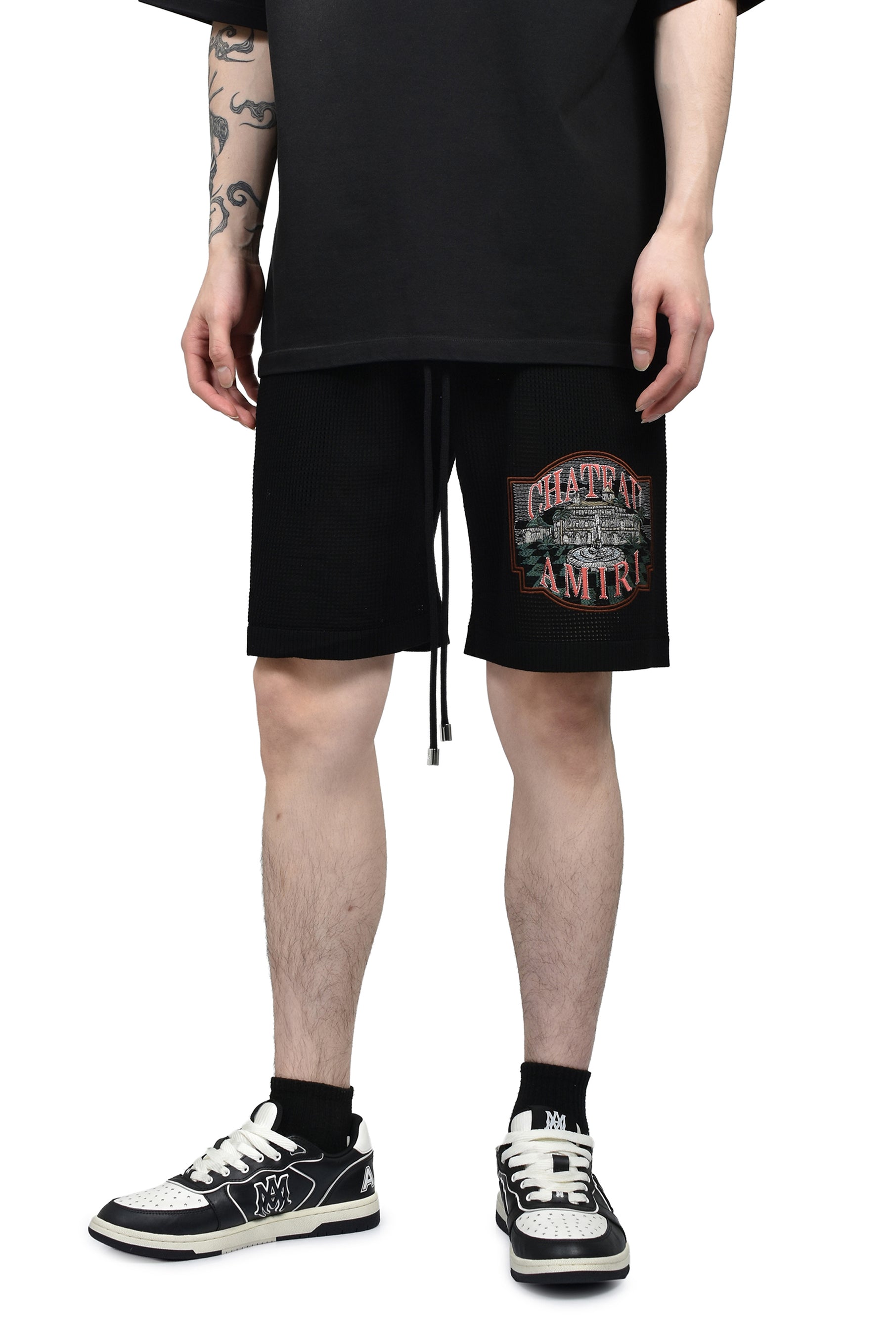 CHATEAU AMIRI CROCHET SHORT / BLK