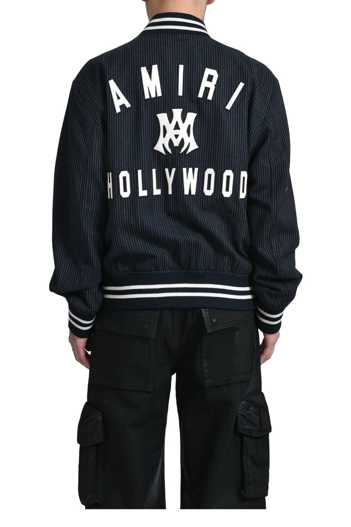 MA HOLLYWOOD PINSTRIPE BOMBER / MIDNIGHT BLUE