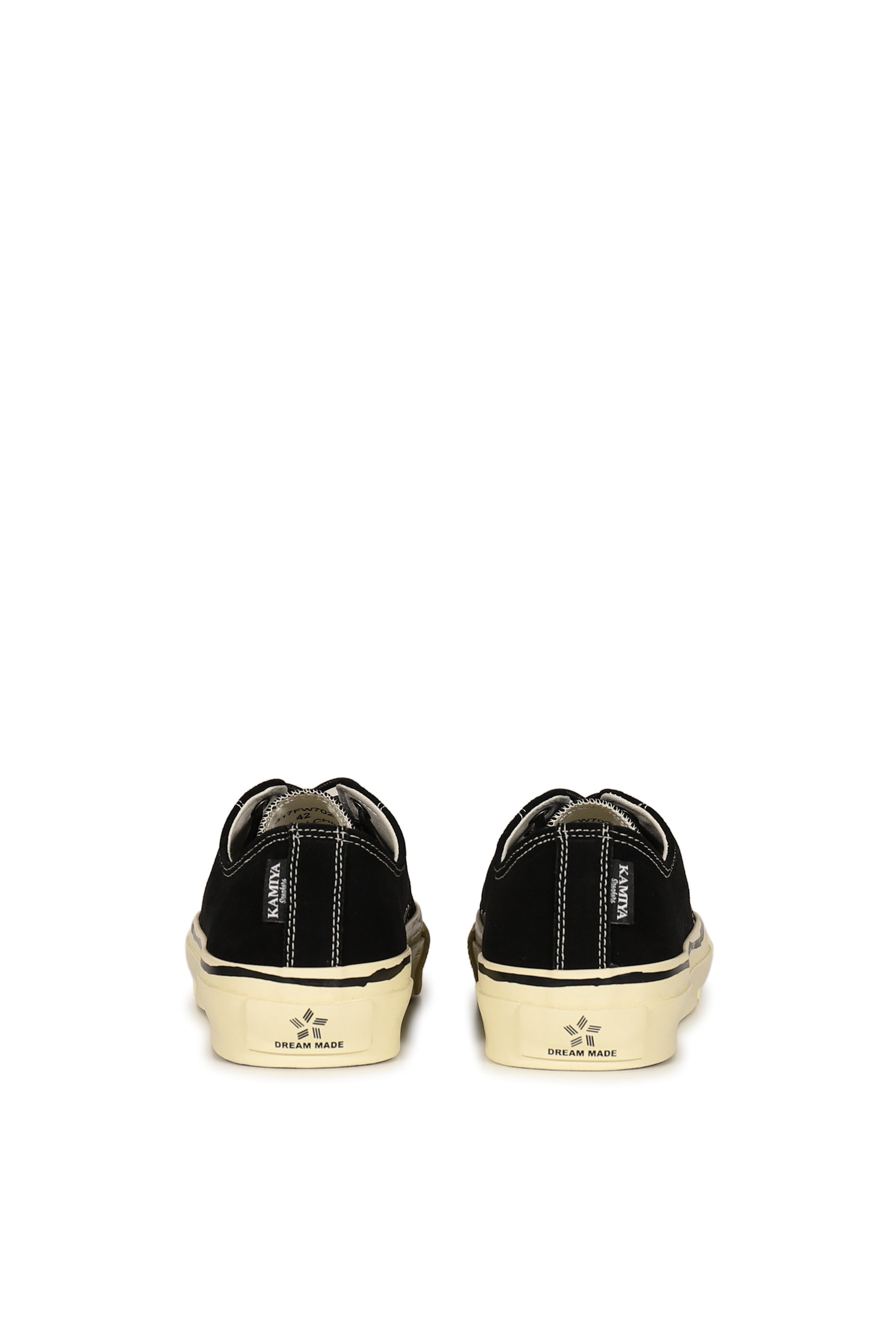 "JOEY"AGED-SOLE SUEDE VULCANIZED SNEAKER / BLK