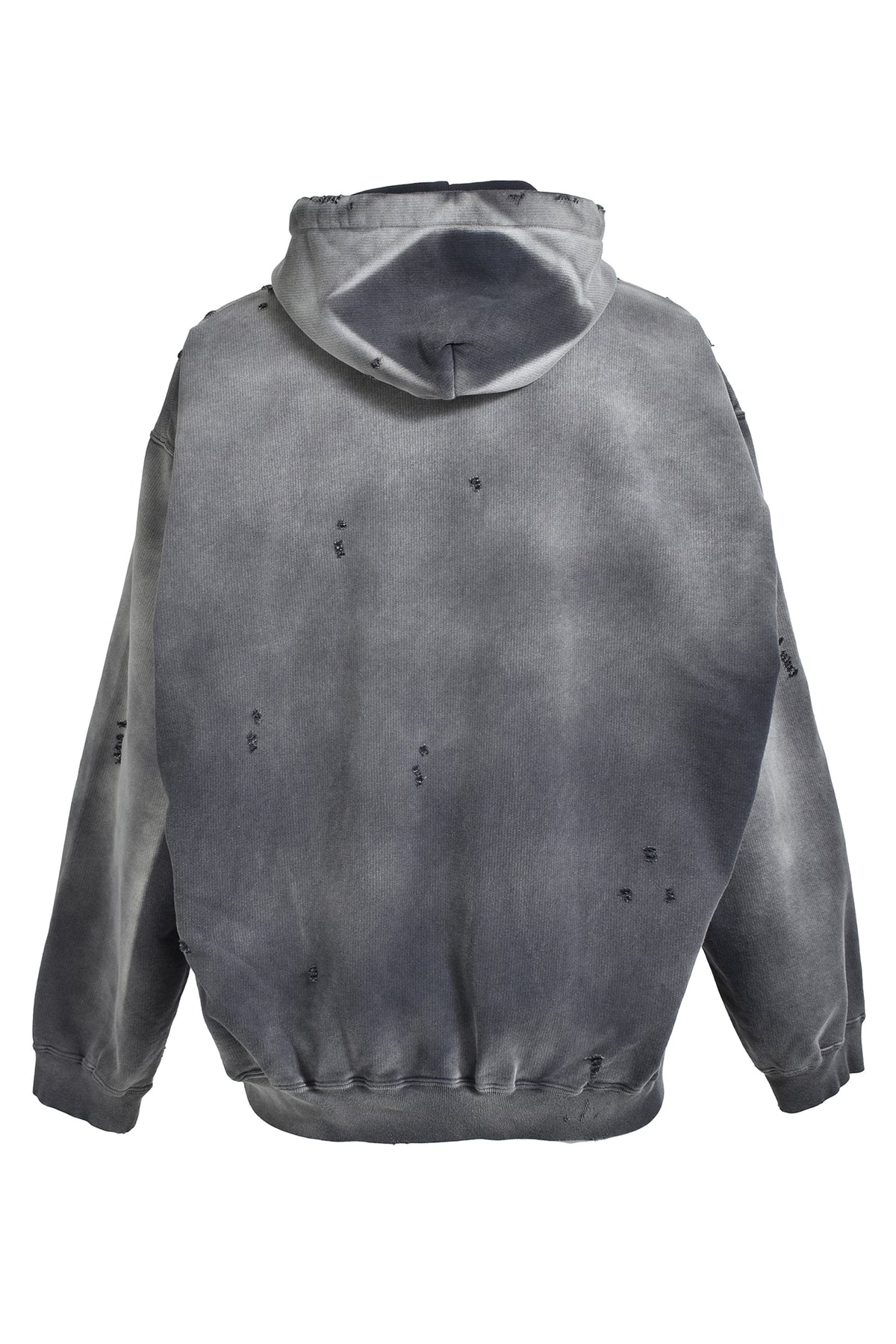 SUN FADED HALF ZIP HOODIE / BLK