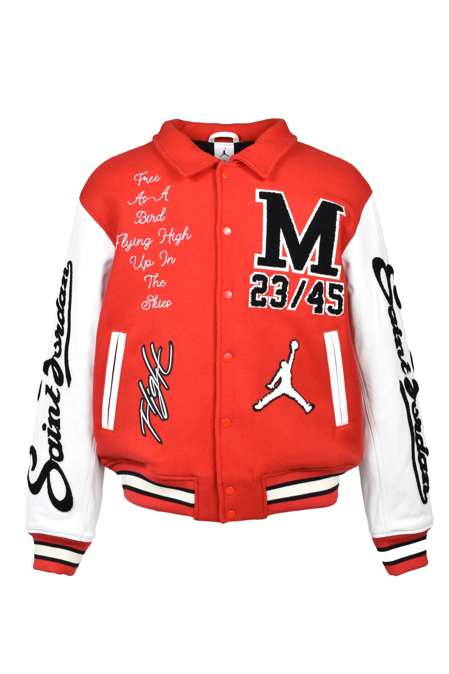 M J SM VARSITY JKT / RED WHT