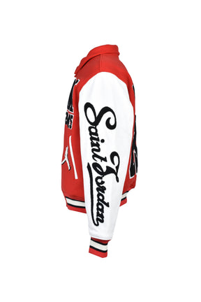 M J SM VARSITY JKT / RED WHT