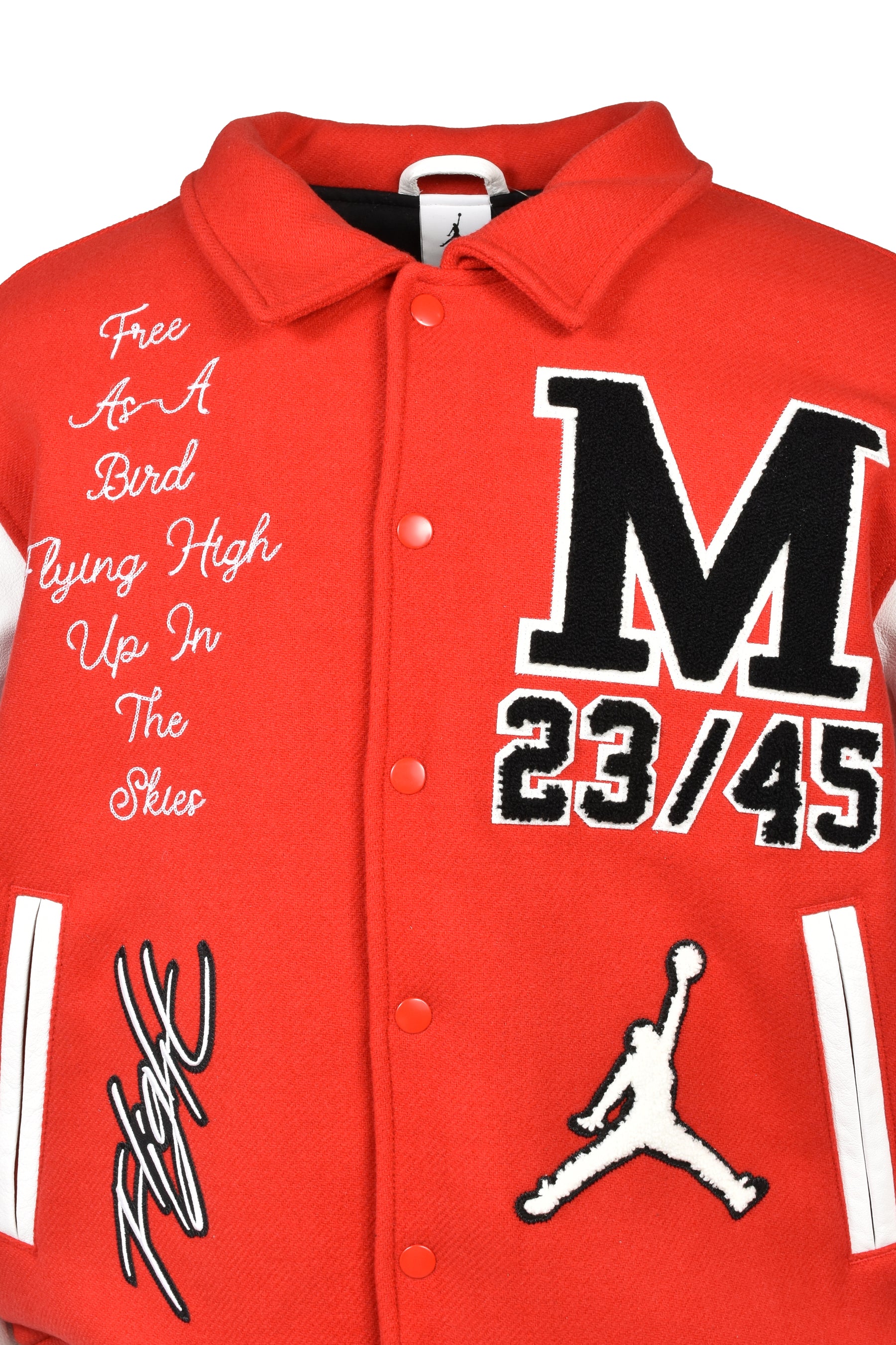 M J SM VARSITY JKT / RED WHT