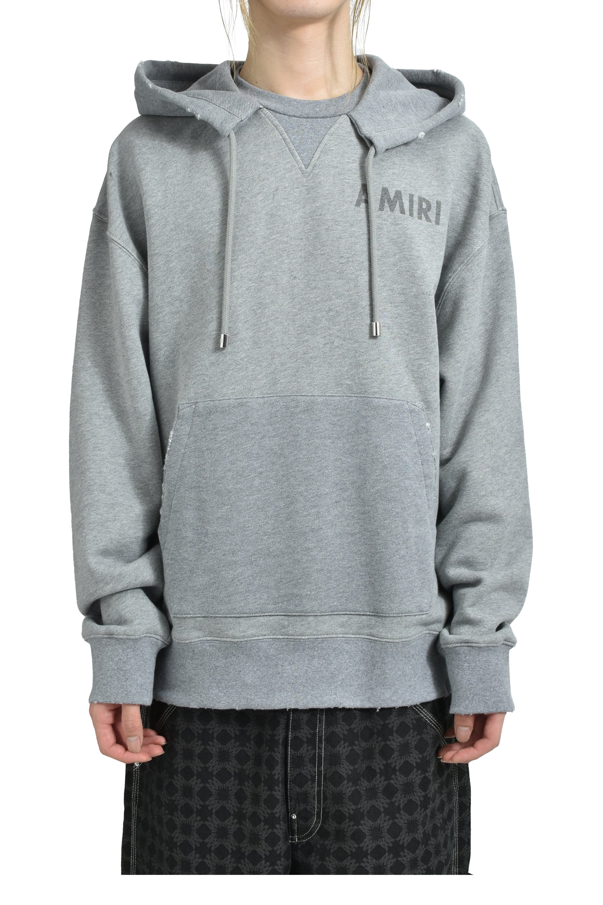 AMIRI STENCIL OVERSIZED HOODIE / GRY