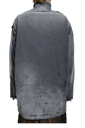 DISTRESSED M-65 JACKET / BLK