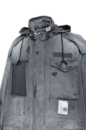 DISTRESSED M-65 JACKET / BLK