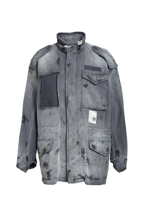 DISTRESSED M-65 JACKET / BLK