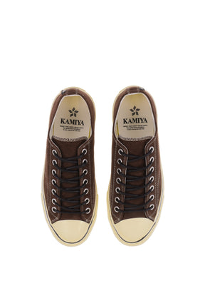 "JOEY"AGED-SOLE SUEDE VULCANIZED SNEAKER / BRW