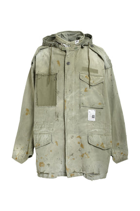 DISTRESSED M-65 JACKET / KHA