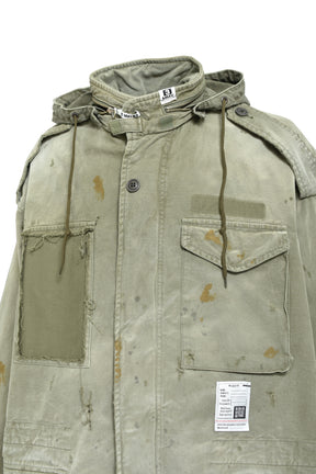 DISTRESSED M-65 JACKET / KHA