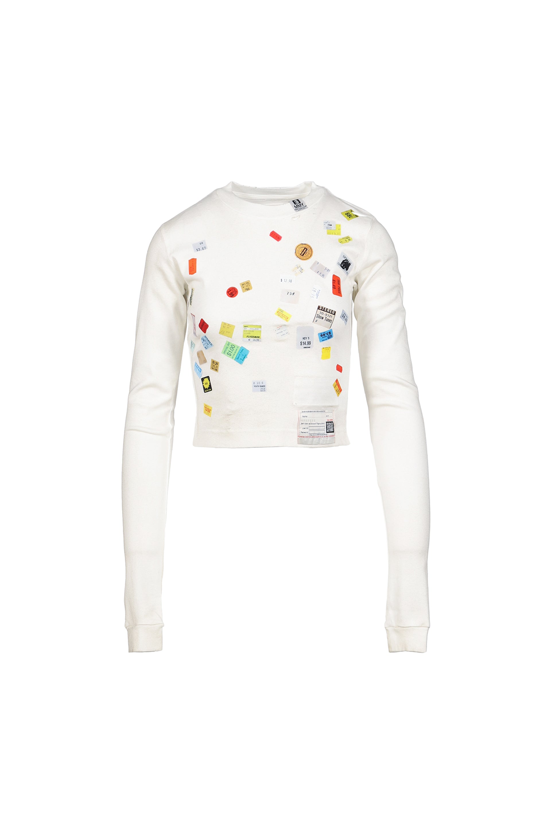 PRICE STICKER LONG SLEEVS TEE / WHT